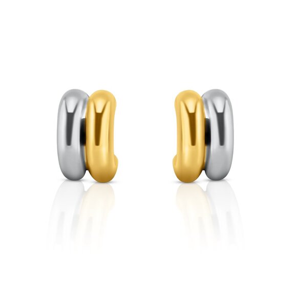 "VOLO" MIXED METAL EARRINGS - Picture 4 of 4